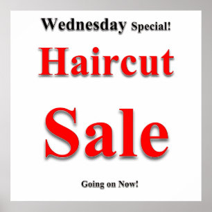 Wednesday Haircut Sale Poster Matte