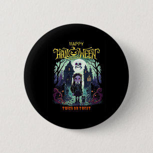 Wednesday Halloween Costume Outfit For Kids And Pa 6 Cm Round Badge