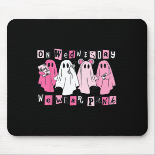 Wednesday We Wear Cute Pink Ghost Halloween Mouse Pad