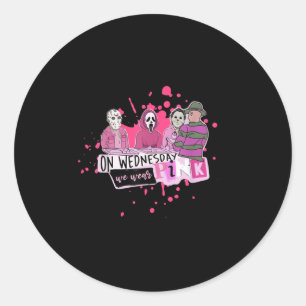 Weds. We Wear Nk Horror Villain Halloween Oct. Sok Classic Round Sticker