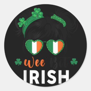Wee Bit Irish St Patricks Day Cute Toddler Teen Gi Classic Round Sticker