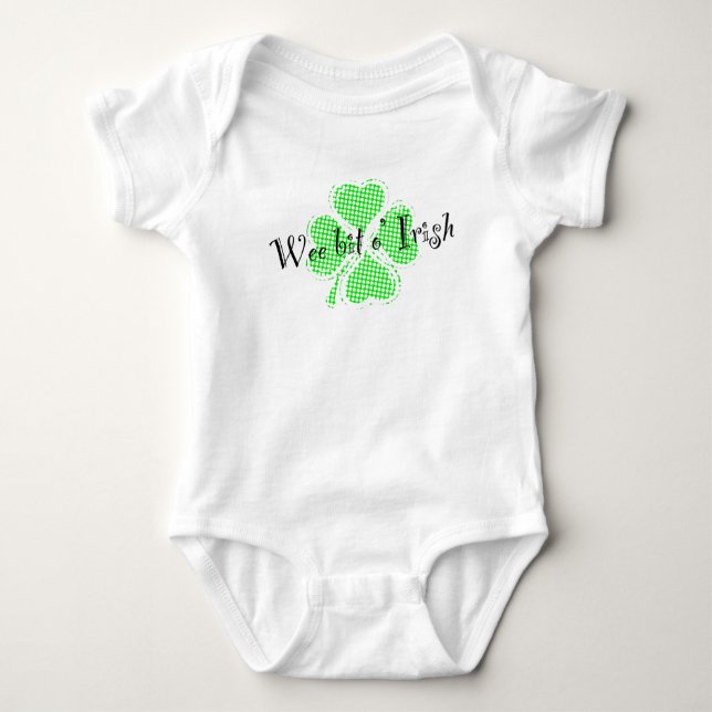Wee bit o’ Irish Shamrock Baby Bodysuit (Front)