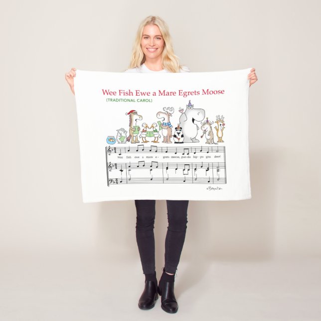WEE FISH EWE A MARE EGRETS MOOSE Sandra Boynton Fleece Blanket (In Situ)
