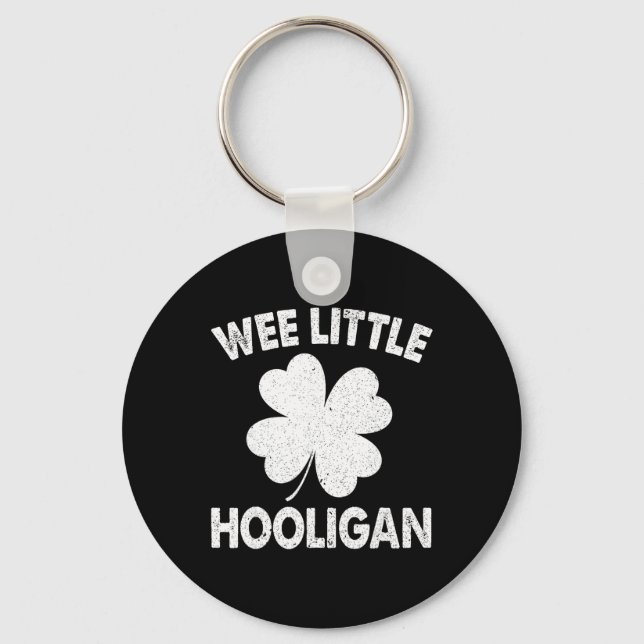 Wee Little Hooligan Funny St Patrick's Day Men Boy Key Ring (Front)
