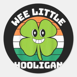 Wee Little Hooligan Funny St Patricks Day Toddler Classic Round Sticker