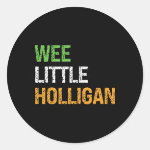 Wee Little Hooligan Grunge Toddler Boys St Patrick Classic Round Sticker