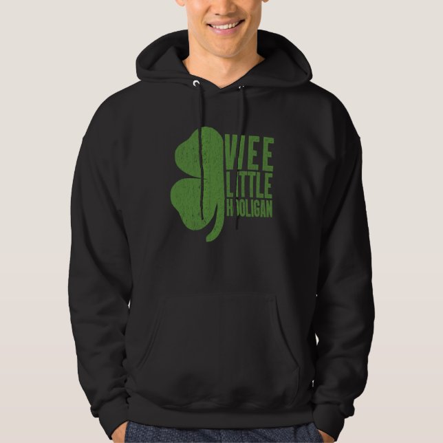 Wee Little Hooligan  Shamrock Kids Teen Patrick s  Hoodie (Front)