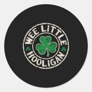 Wee Little Hooligan Shamrock St Patricks Day Toddl Classic Round Sticker