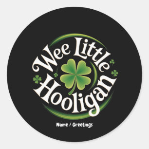 Wee Little Hooligan St. Patrick's Day Funny Irish Classic Round Sticker