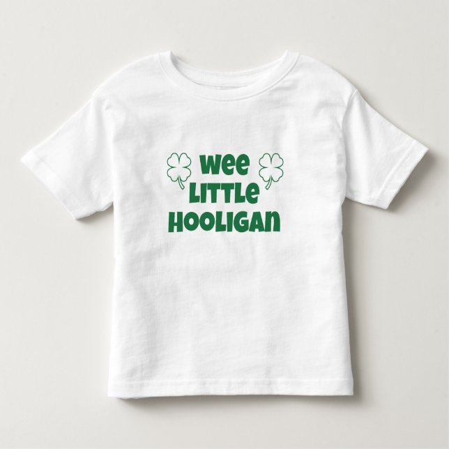 Wee Little Hooligan Toddler St Patrick's Day Green T-Shirt (Front)