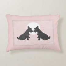Wee Scotties Pink Puppy Love Accent Pillow