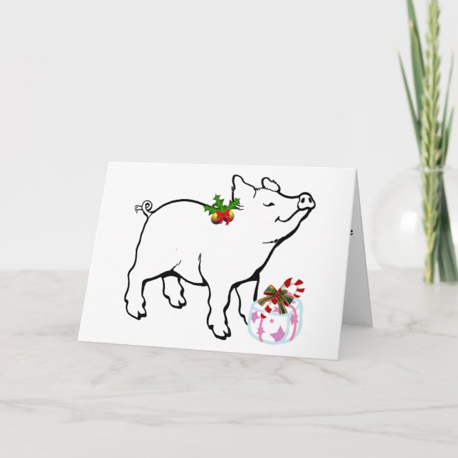 WEE WEE WEE ALL THE WAY TO SAY MERRY CHRISTMAS HOLIDAY CARD (Front)