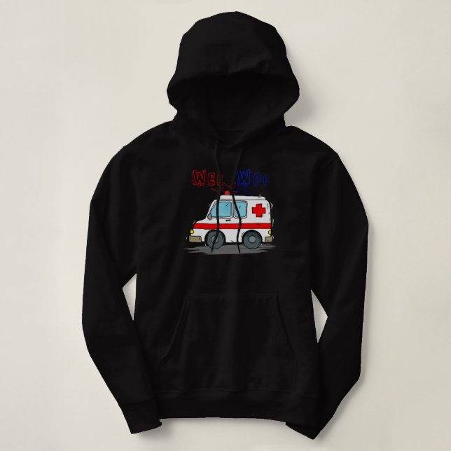 Wee Woo Boo Boo Bus Ambulance Funny EMS EMT Parame Hoodie (Design Front)