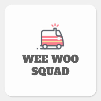 Wee Woo Squad, 911 Ambulance Square Sticker