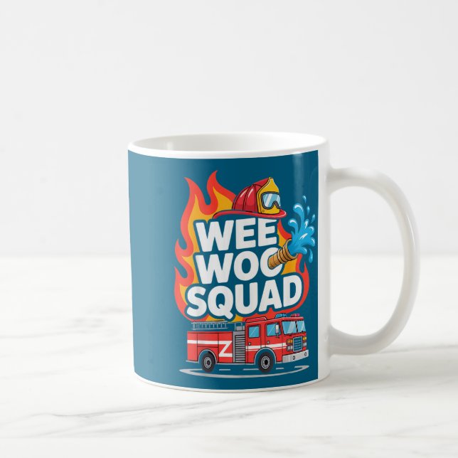 Wee Woo Squad Firefighter Fun Design  Coffee Mug (Right)