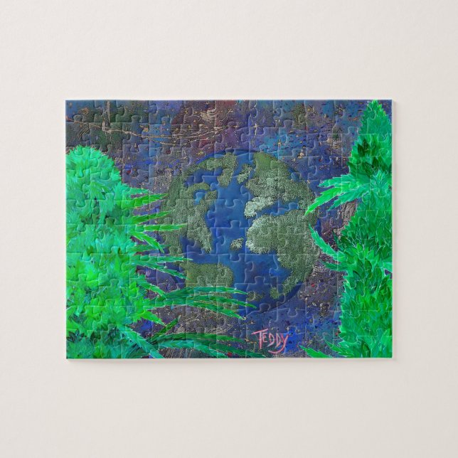 Weed Art The World by ©TeddyArt Jigsaw Puzzle (Horizontal)