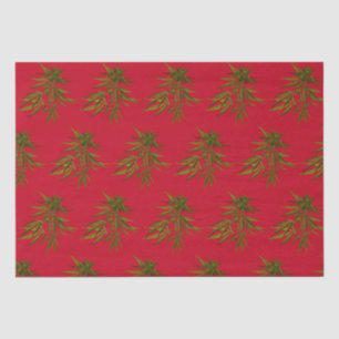 Weed Buds on Khaki Background Personalised Tissue Paper