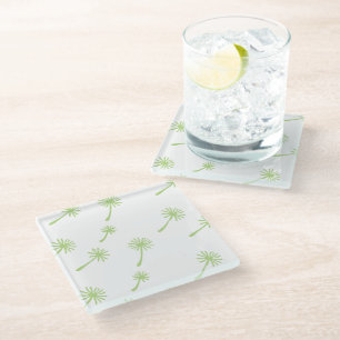 Weed Happens cute cynical dandelion Funny Vintage Glass Coaster