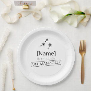 Weed Happens cute cynical dandelion Funny Vintage Paper Plate