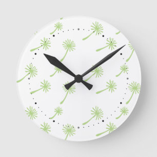 Weed Happens cute cynical dandelion Funny Vintage Round Clock