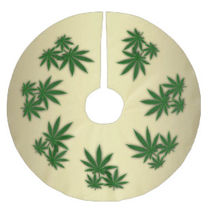 Weed Leaf Brushed Polyester Tree Skirt