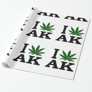Weed Leaf Christmas alaska xmas hanukkah party Wrapping Paper