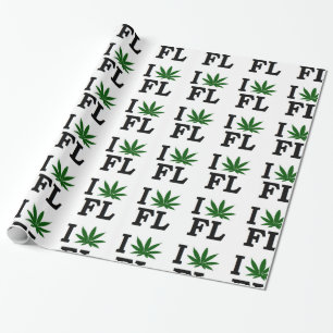 Weed Leaf Christmas florida xmas hanukkah party Wrapping Paper