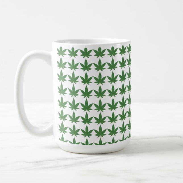 Weed Leaf Christmas Personalised Coffee Mug (Left)