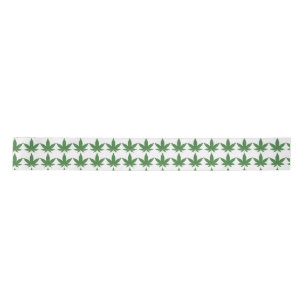 Weed Leaf Christmas Personalised Satin Ribbon