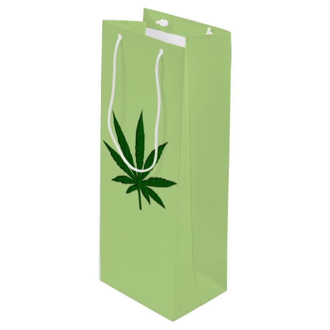 Weed Leaf Plain Green Bag (Front Angled)