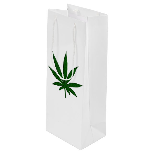 Weed Leaf Plain White Bag (Front Angled)