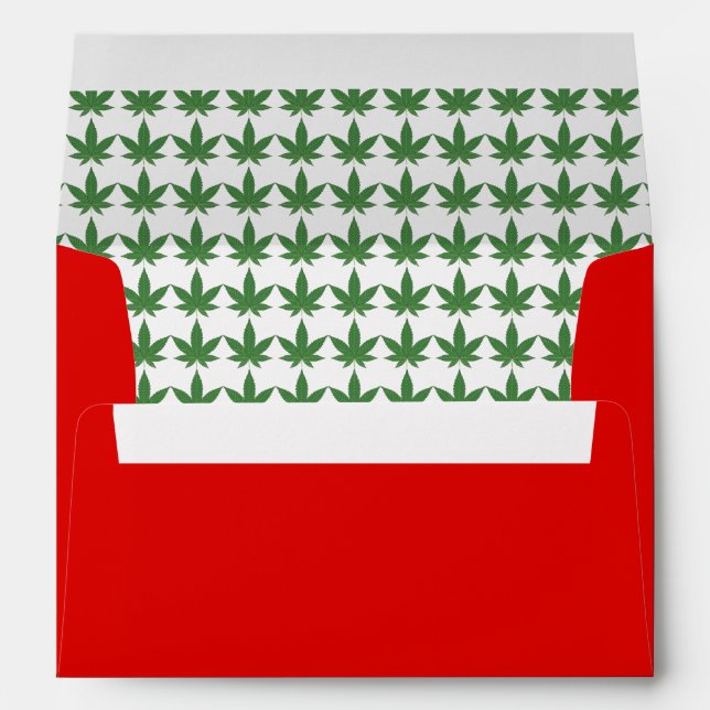 Weed Leaf Pot Luck Personalised Envelopes (Back (Bottom))