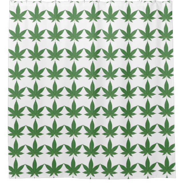 Weed Leaf Shower Curtain (Front)