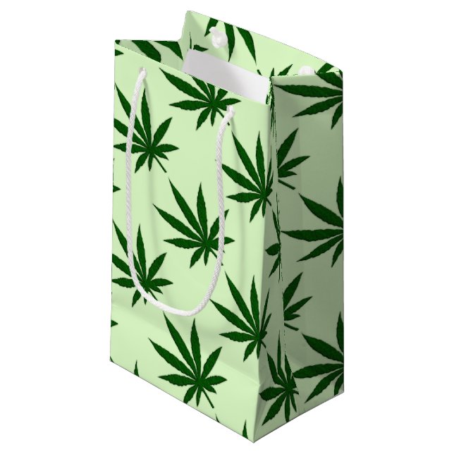 Weed Leaf Small Gift Bag (Front Angled)