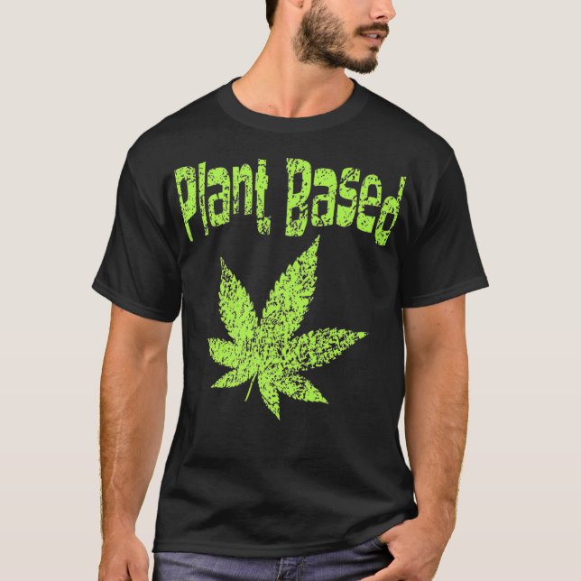 Weed Leaf Stoner Distress Plant Based Diet Pot Lov T-Shirt (Front)
