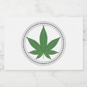 Weed Leaf Tree Swirl Trim Personalised Food Label