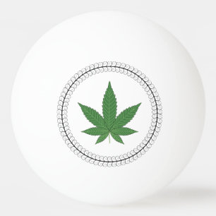 Weed Leaf Tree Swirl Trim Personalised Ping Pong Ball