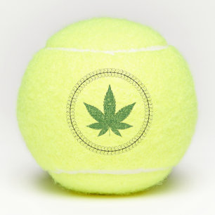 Weed Leaf Tree Swirl Trim Personalised Tennis Balls