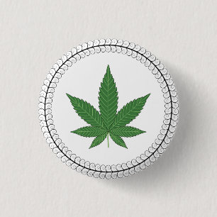 Weed Leaf Tree Swirl Trim Personalized 3 Cm Round Badge