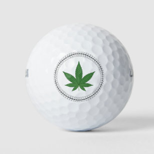 Weed Leaf Tree Swirl Trim Personalized Golf Balls