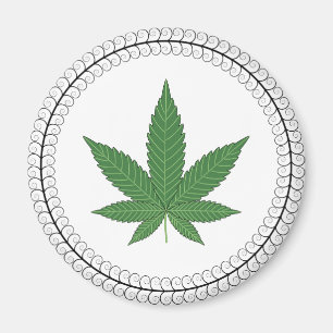 Weed Leaf Tree Swirl Trim Personalized Magnet