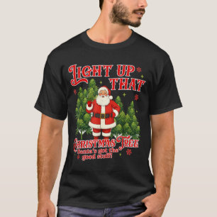 Weed Lover Smoking Light Up Christmas Tree  T-Shirt
