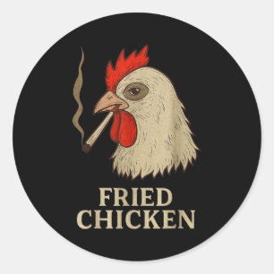Weed Meme Funny Fried Chicken Smoking  Classic Round Sticker