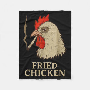 Weed Meme Funny Fried Chicken Smoking  Fleece Blanket