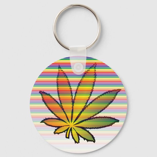 weed rainbow keychains (Front)