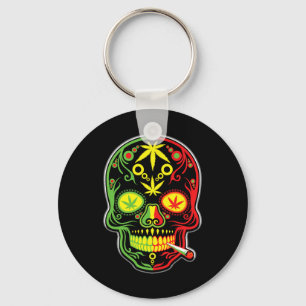 Weed Skull Stoner Mexican Cinco De Mayo  Key Ring