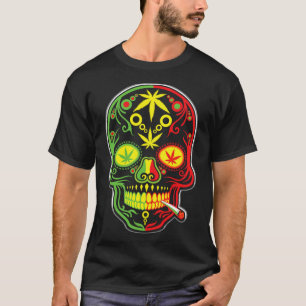 Weed Skull Stoner Mexican Cinco De Mayo T-Shirt