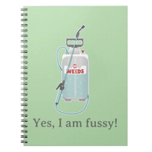 weed spray garden maintenance notebook
