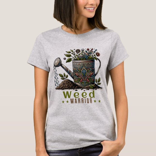 Weed Warrior Grey Gardening T-Shirt (Front)