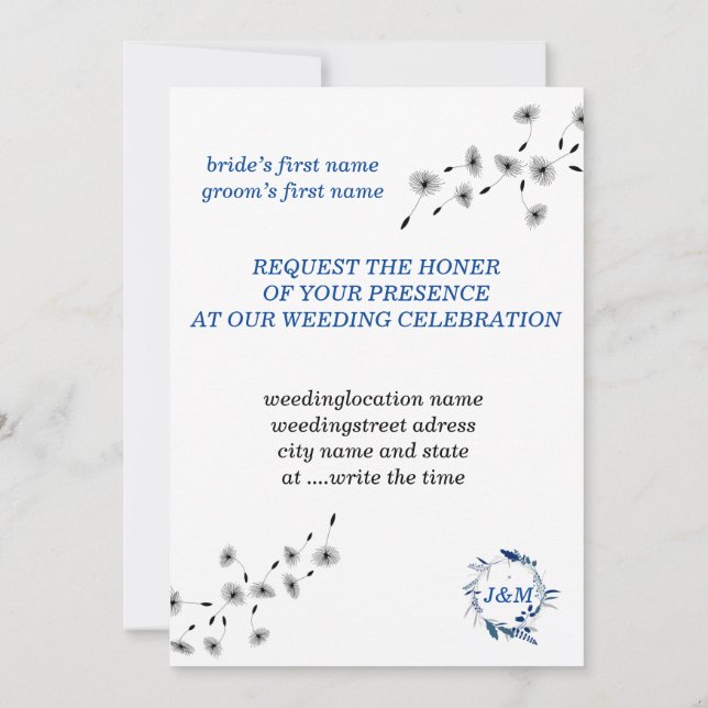 Weeding Invitation, 5" x 7", Matte, Stan simple Invitation (Back)